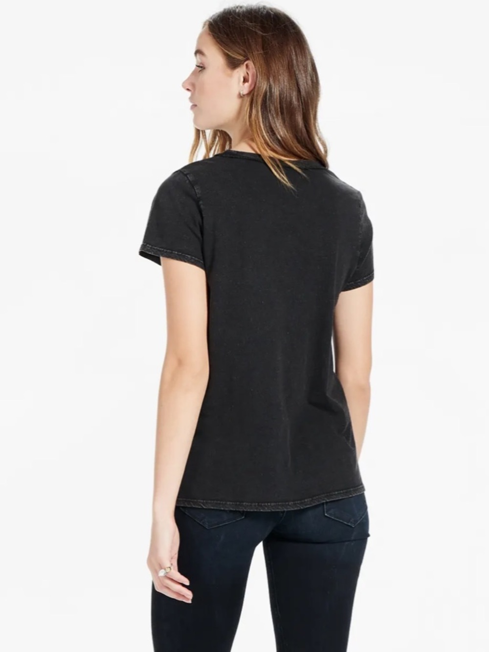 LUCKY BRAND T-Shirt Womens Small Black Distressed Nashville Guitar Roses Graphic - Picture 4 of 15
